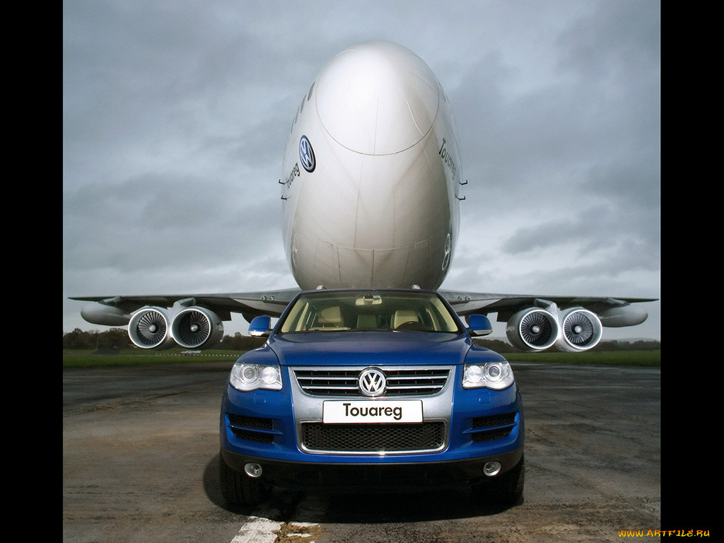 2007, volkswagen, touareg, tows, boeing, 747, 